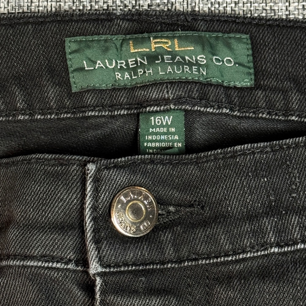 Womens Ralph Lauren | Lauren Classic Straight Jeans | Size 16W | Black‎ Denim